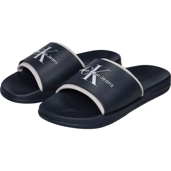 Calvin Klein SLIDE MONOGRAM Pánske šľapky, tmavo modrá, veľkosť
