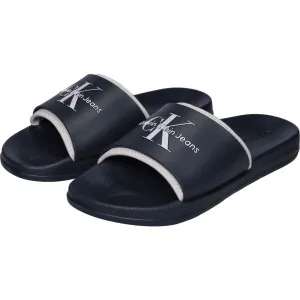 Calvin Klein SLIDE MONOGRAM Pánske šľapky, tmavo modrá, veľkosť