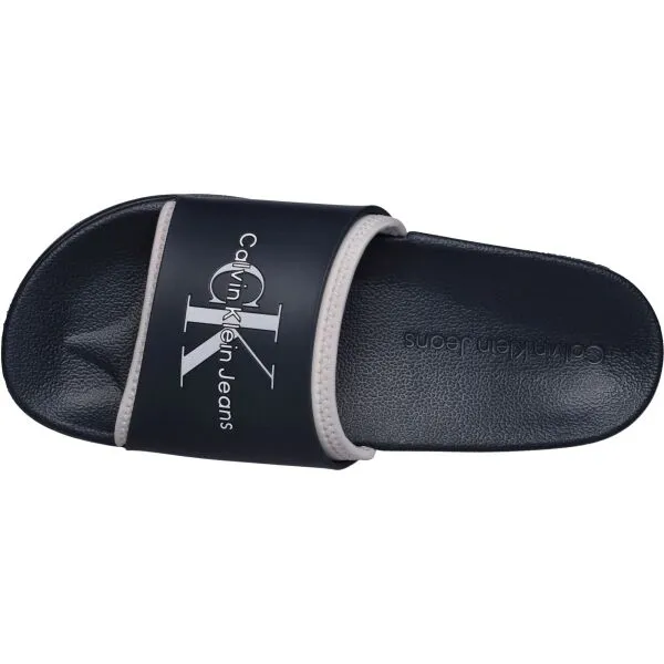 Calvin Klein SLIDE MONOGRAM Pánske šľapky, tmavo modrá, veľkosť