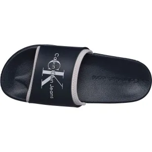 Calvin Klein SLIDE MONOGRAM Pánske šľapky, tmavo modrá, veľkosť