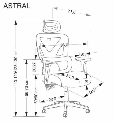 HALMAR Kancelárská stolička ASTRAL čierna
