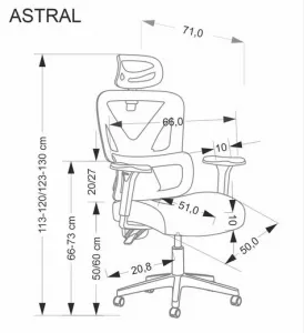 HALMAR Kancelárská stolička ASTRAL čierna