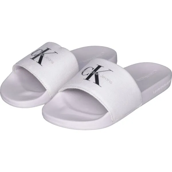 Calvin Klein SLIDE OVERSIZED BRAND Pánske šľapky, biela, veľkosť