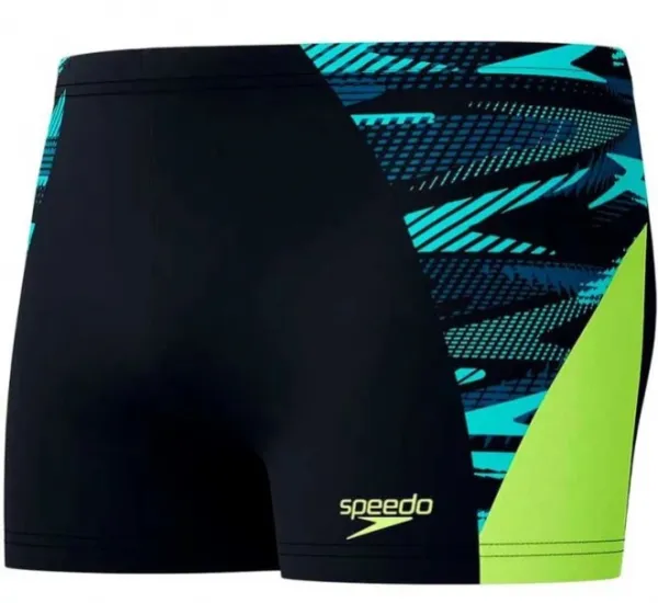 Speedo eco endurance+ max splice aquashort black/hyper yellow s - uk32