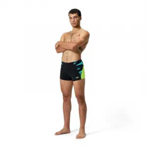 Speedo eco endurance+ max splice aquashort black/hyper yellow s - uk32