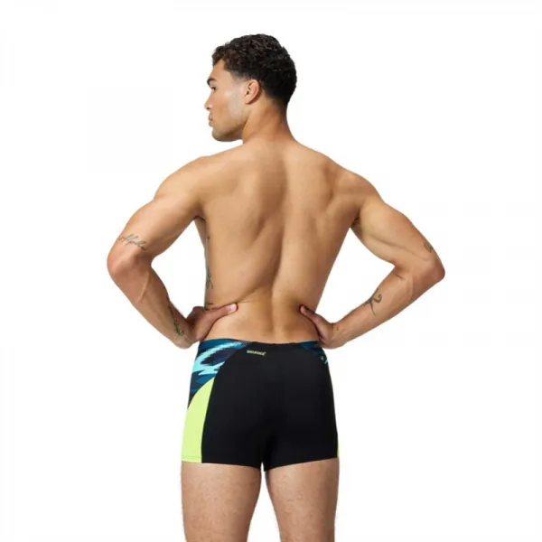 Speedo eco endurance+ max splice aquashort black/hyper yellow s - uk32