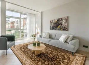 Koberec Agnella Isfahan Segowia svetlá khaki