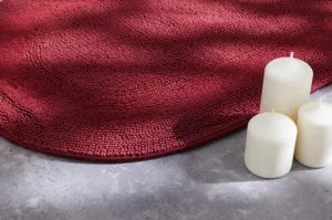Kúpeľňový koberček Javo Cotton bordový ovál