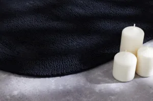 Kúpeľňový koberček Javo Cotton čierny ovál