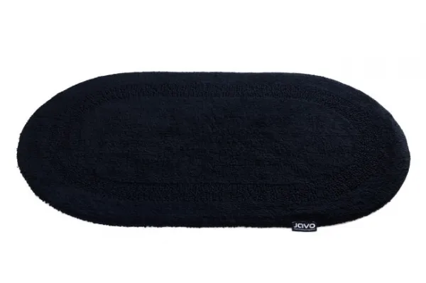 Kúpeľňový koberček Javo Cotton čierny ovál