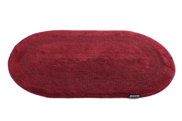 Kúpeľňový koberček Javo Cotton bordový ovál