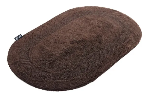 Kúpeľňový koberček Javo Cotton hnedý oválny