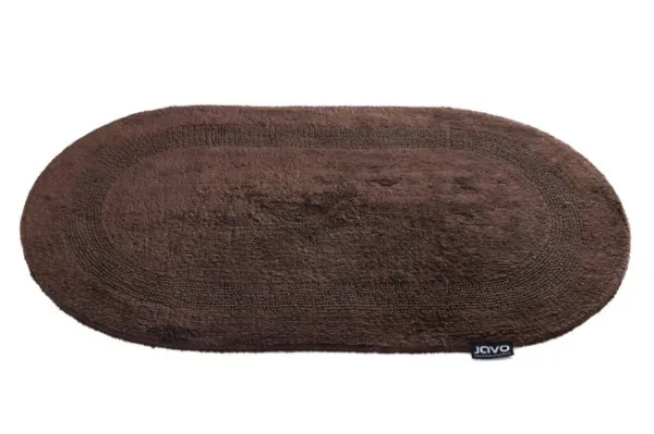 Kúpeľňový koberček Javo Cotton hnedý oválny