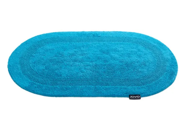 Kúpeľňový koberček Javo Cotton svetlotyrkysový ovál