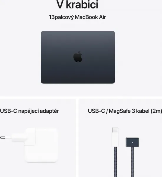 MacBook Air 13" Apple M4 10C CPU 10C GPU 16GB 512GB Polnočný SK, MW133SL/A