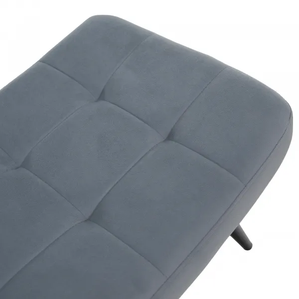 Kreslo s podnožou, sivá Velvet látka/čierna, HABEN