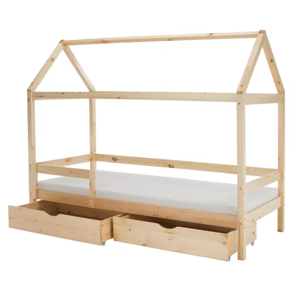 Montessori posteľ, 90x200, prírodná, masív, NOEMA