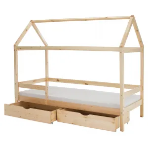 Montessori posteľ, 90x200, prírodná, masív, NOEMA