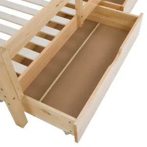 Montessori posteľ, 90x200, prírodná, masív, NOEMA