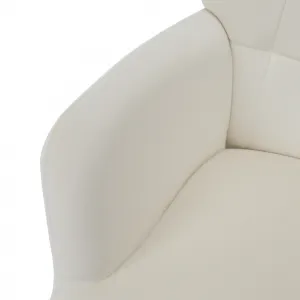 Kreslo s podnožou, biela Velvet látka/čierna, HABEN