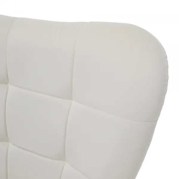 Kreslo s podnožou, biela Velvet látka/čierna, HABEN