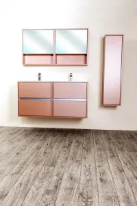 Zostava kúpeľňového nábytku CEDERIKA 120, metallic měděný CA.SADA11