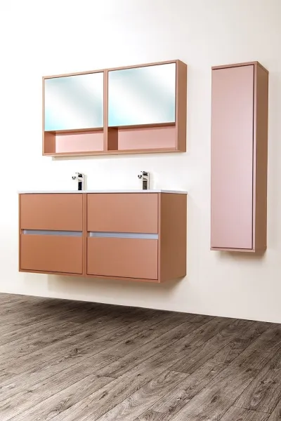 Zostava kúpeľňového nábytku CEDERIKA 120, metallic měděný CA.SADA11