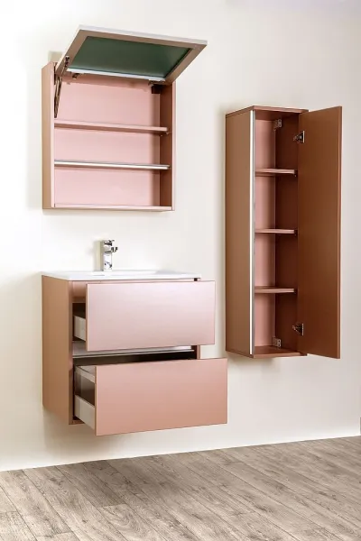 Zostava kúpeľňového nábytku CEDERIKA 120, metallic měděný CA.SADA11