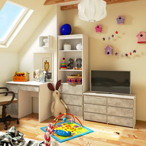 Ak furniture Komoda CL6 100 cm bílá/beton