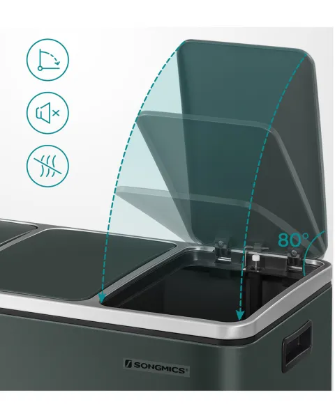 SONGMICS Kôš na triedený odpad Wick antracitovo sivý