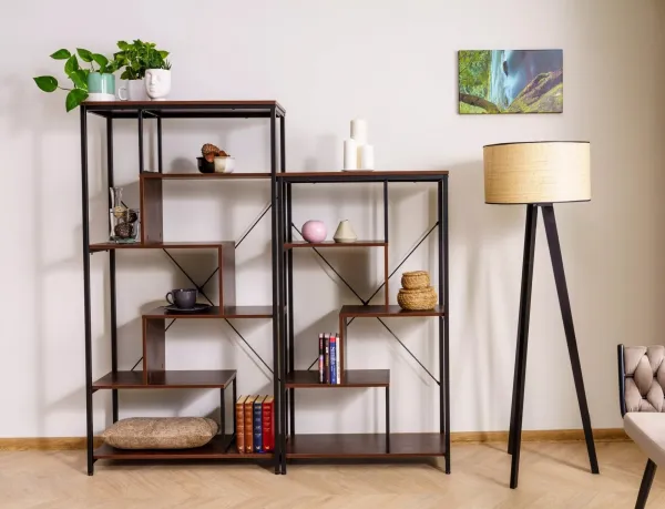 Signal Regál Net B 75 cm ořech tmavý/černý