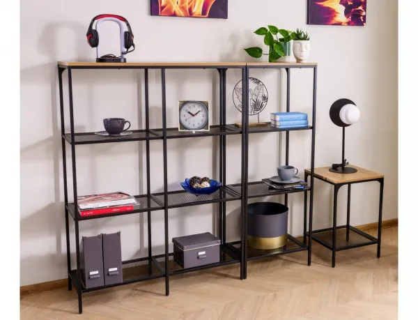 Signal Regál Lex A 100 cm dub přírodní/černý