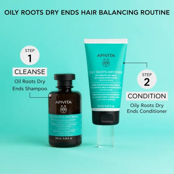 Apivita Oily Roots & Dry Ends Balancing Conditioner kondicionér pre mastnú vlasovú pokožku a suché končeky 150 ml