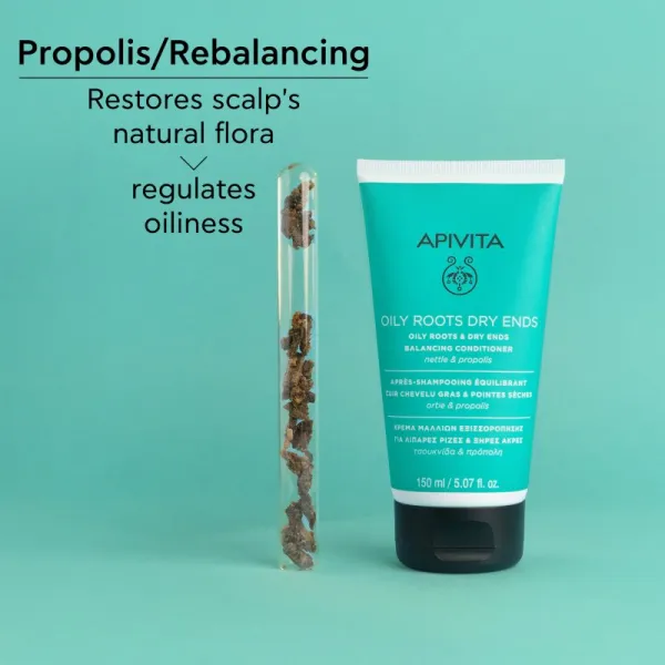 Apivita Oily Roots & Dry Ends Balancing Conditioner kondicionér pre mastnú vlasovú pokožku a suché končeky 150 ml