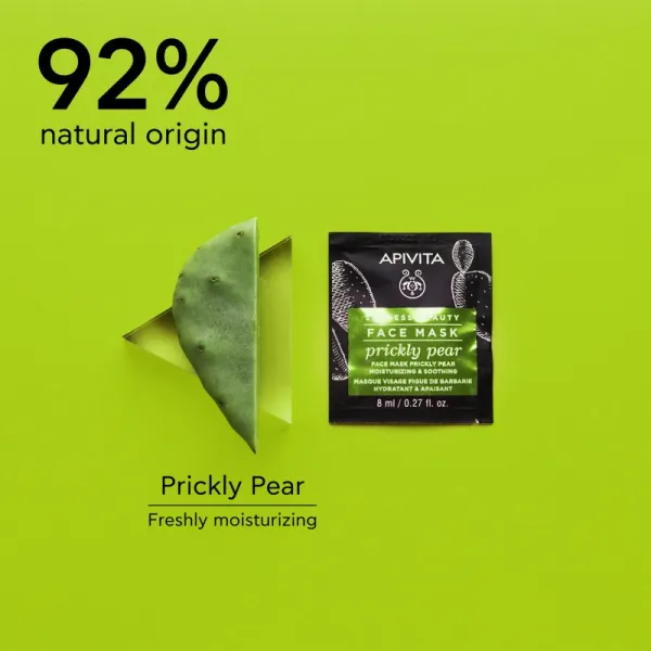 Apivita Express Beauty Moisturizing Face Mask Prickly Pear upokojujúca pleťová maska s hydratačným účinkom 2x8 ml
