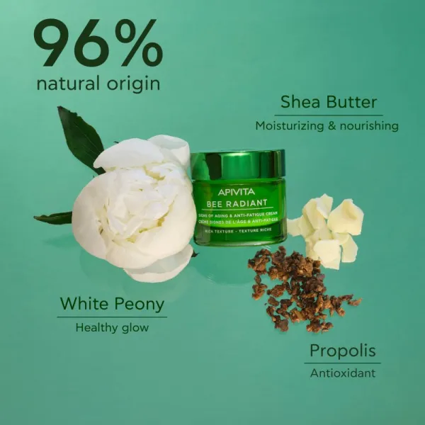Apivita Bee Radiant Cream - Rich Texture extra výživný pleťový krém proti starnutiu a na spevnenie pleti 50 ml