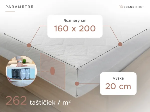 Kokosový matrac COCO MAXI 20 cm 160 x 200 cm Ochrana matraca: BEZ chrániča matraca