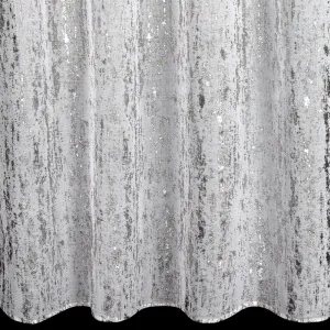 Hotová záclona OLIVIA biela / strieborná - na priechodkách