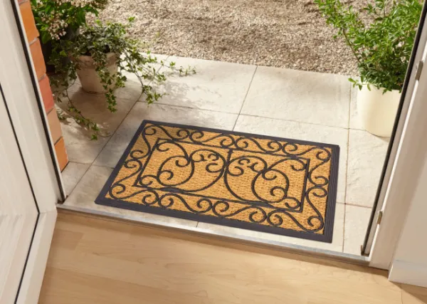 Rohožka Mix Mats ornament, béžová / čierna