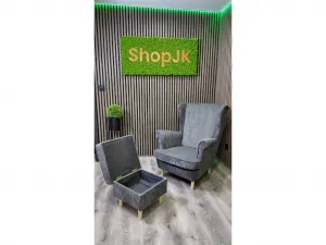 JAKS Kreslo ušiak tmavo šedý menčester Miláno