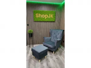 JAKS Kreslo ušiak tmavo šedý velúr Miláno