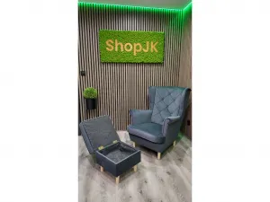 JAKS Kreslo ušiak tmavo šedý velúr Miláno