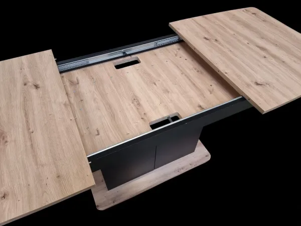 Szynaka Jedálenský rozkladací stôl Star 03 s úložným priestorom 140/210 cm dub Artisan/čierny
