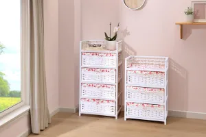 Die moderne Hausfrau Proutěná komoda se 3 košíky Romantic