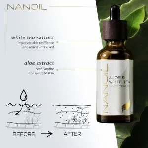 Nanoil Aloe & White Tea pleťové sérum s Aloe vera a bielym čajom 50 ml