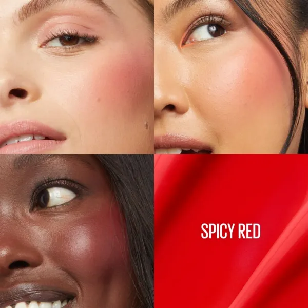MAYBELLINE NEW YORK Sunkisser Matte tekutá lícenka s matným efektom odtieň 36 Spicy Red 4.7 ml