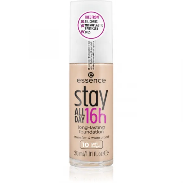 essence Stay ALL DAY 16h vodeodolný make-up odtieň 10 Soft Beige 30 ml