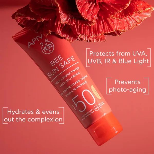 Apivita Bee Sun Safe Hydra Face Tinted Gel-Cream SPF50 tónovaný gélový krém SPF 50 50 ml