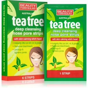 BEAUTY FORMULAS tea tree Čistiace pásky na nos 6 ks
