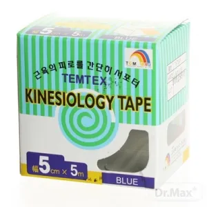 Temtex kinesio tape Classic, modrá tejpovacia páska 5cm x 5m